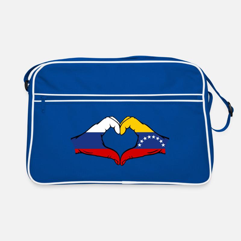 Russie Venezuela drapeau mains forme de coeur Sac Retro