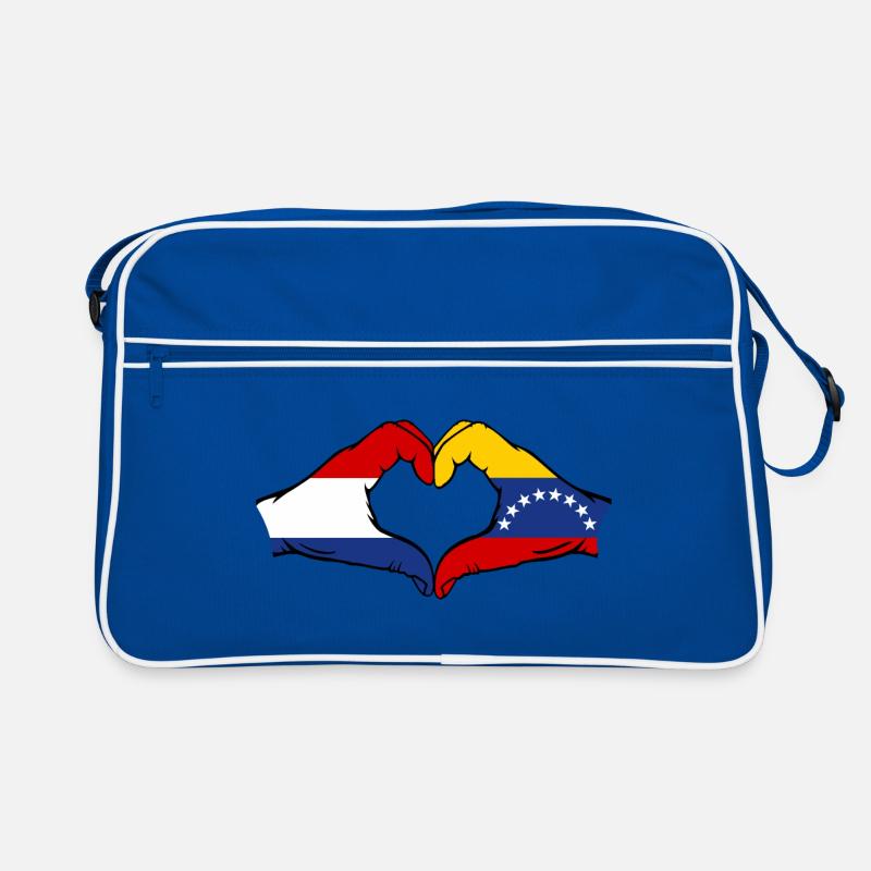 Drapeau Hollande Venezuela mains forme de coeur Sac Retro