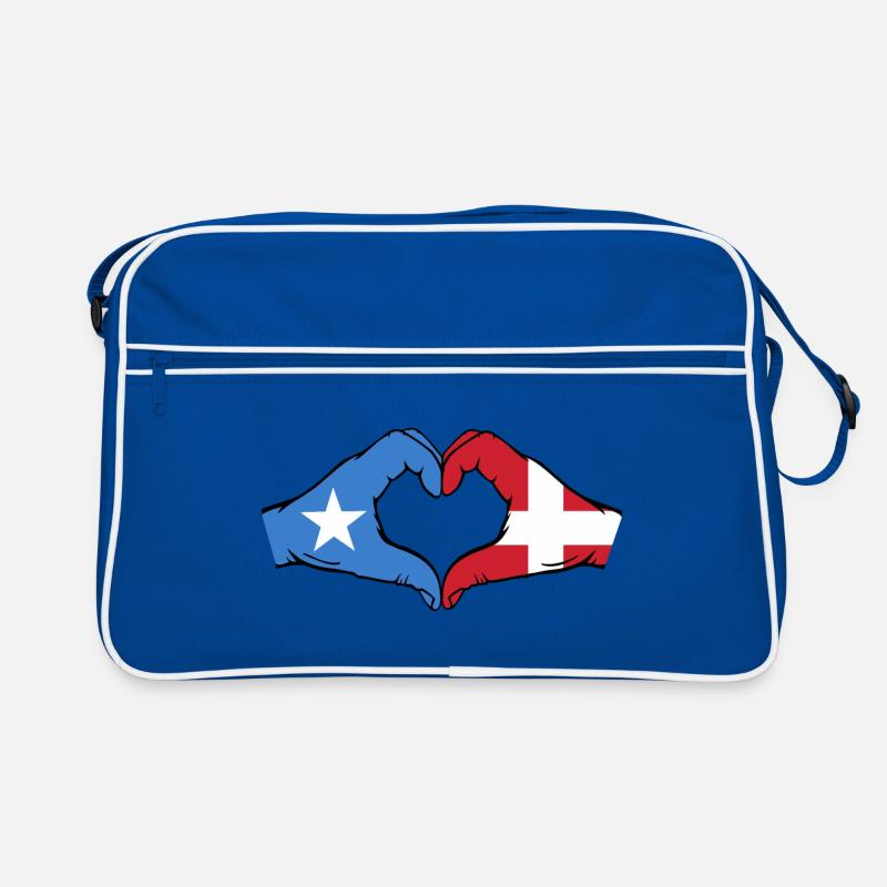 Somalie Danemark Drapeau Mains Coeur Forme Sac Retro