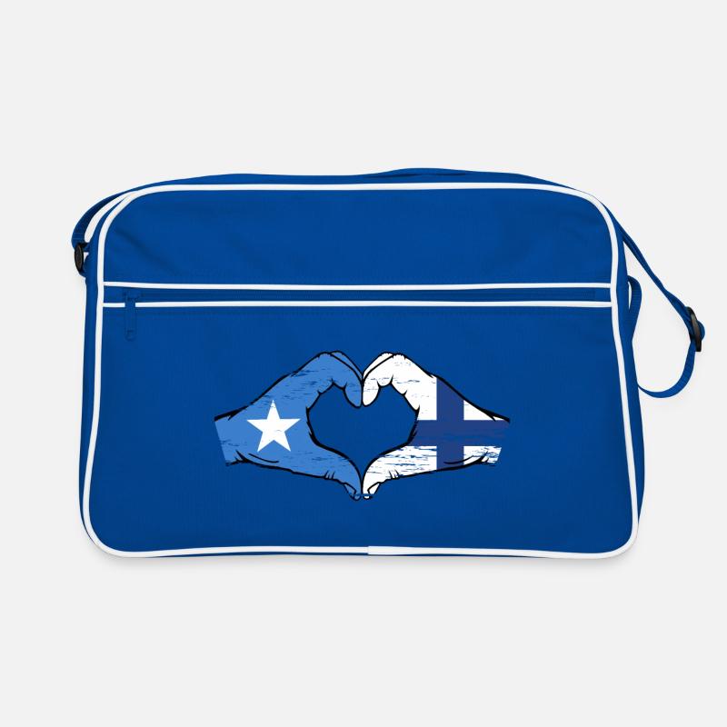 Somalia Finland flag hands heart shape used Retro Bag