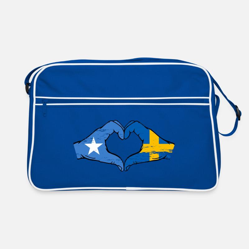 Somalie Suède drapeau mains forme de coeur utilisé Sac Retro