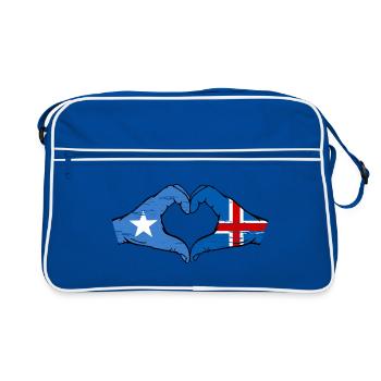Drapeau de l’île de Somalie mains forme de coeur utilisé - Sac Retro - bleu/blanc - Devant
