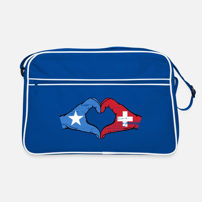 Somalie Suisse Drapeau Mains Coeur Forme Utilisé Sac Retro