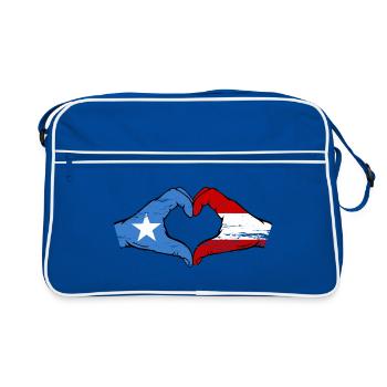 Somalie Autriche Drapeau Mains Coeur Forme Utilisé - Sac Retro - bleu/blanc - Devant
