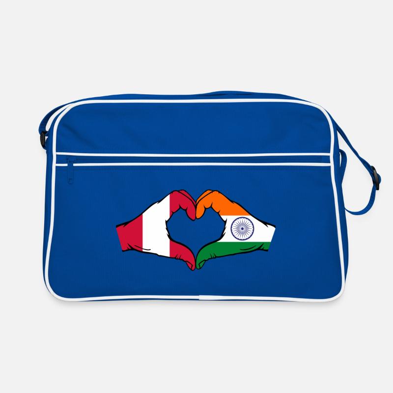 Pérou Inde Drapeau Mains Coeur Forme Sac Retro