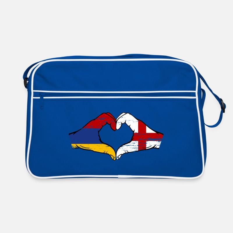 Arménie Angleterre Drapeau Mains Coeur Forme Utilisé Sac Retro