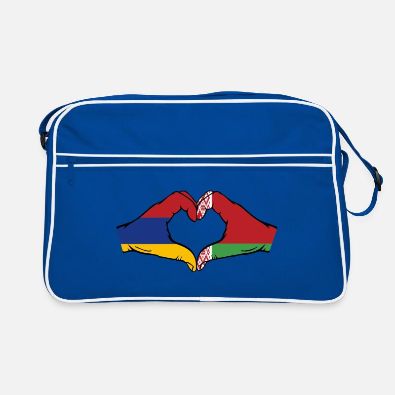 Arménie Biélorussie Drapeau Mains Coeur Forme Sac Retro