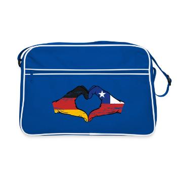 Allemagne Chili Drapeau Mains Coeur Forme Utilisé - Sac Retro - bleu/blanc - Devant