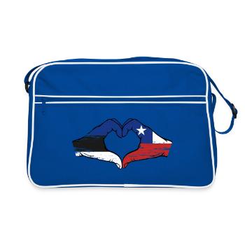 Estonie Chili drapeau mains forme de coeur utilisé - Sac Retro - bleu/blanc - Devant