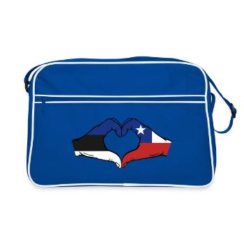 Estonie Chili Drapeau Mains Coeur Forme - Sac Retro - bleu/blanc - Devant
