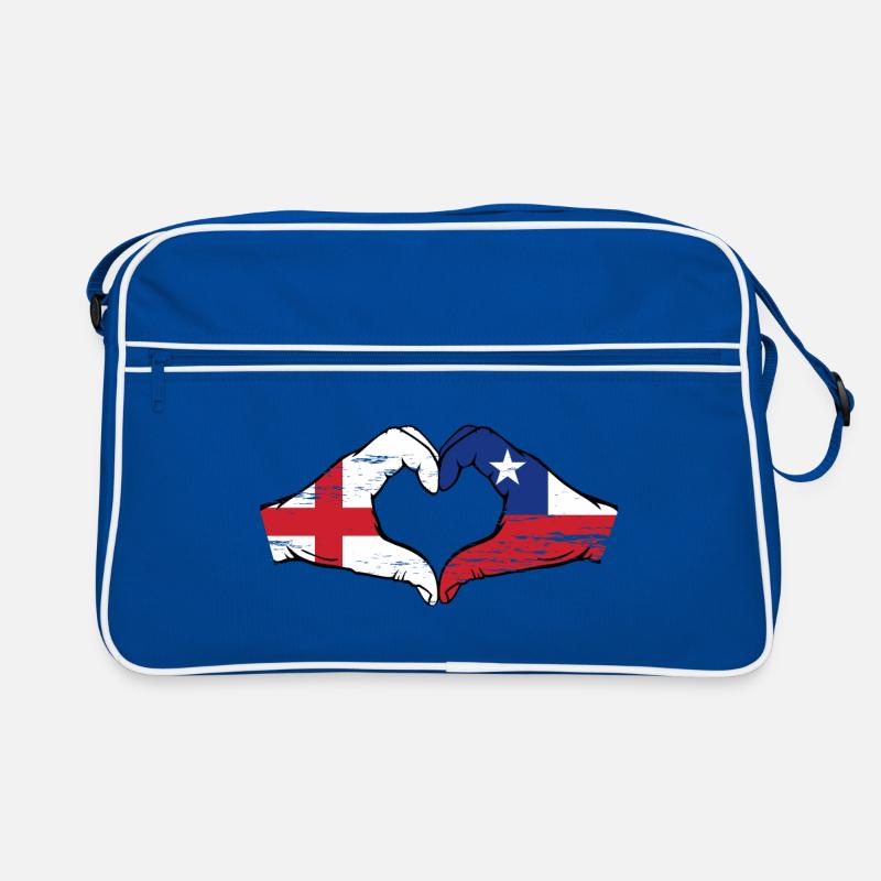 Angleterre Chili drapeau mains forme de coeur utilisé Sac Retro