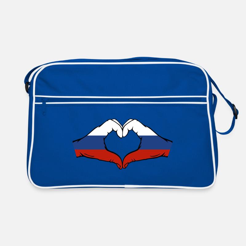 Russia Flag Hands Heart Shape Retro Bag