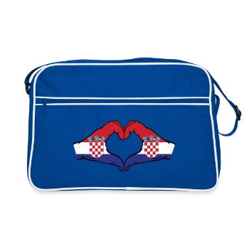 Croatia Flag Hands Heart Shape - Retro Bag - blue/white - Front