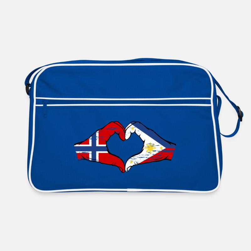 Norvège Philippines drapeau mains forme de coeur utilisé Sac Retro