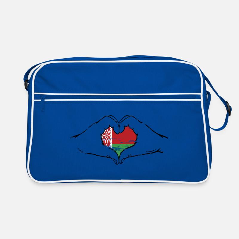 Belarus Flag Hands Heart Shape Used Retro Bag