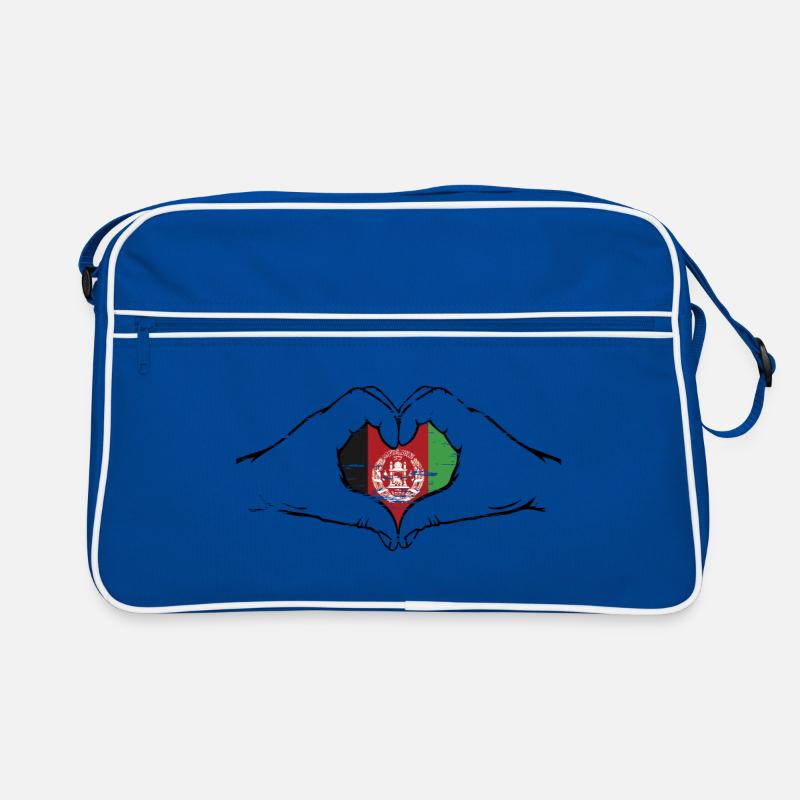 Afghanistan Flag Hands Heart Shape Used Retro Bag