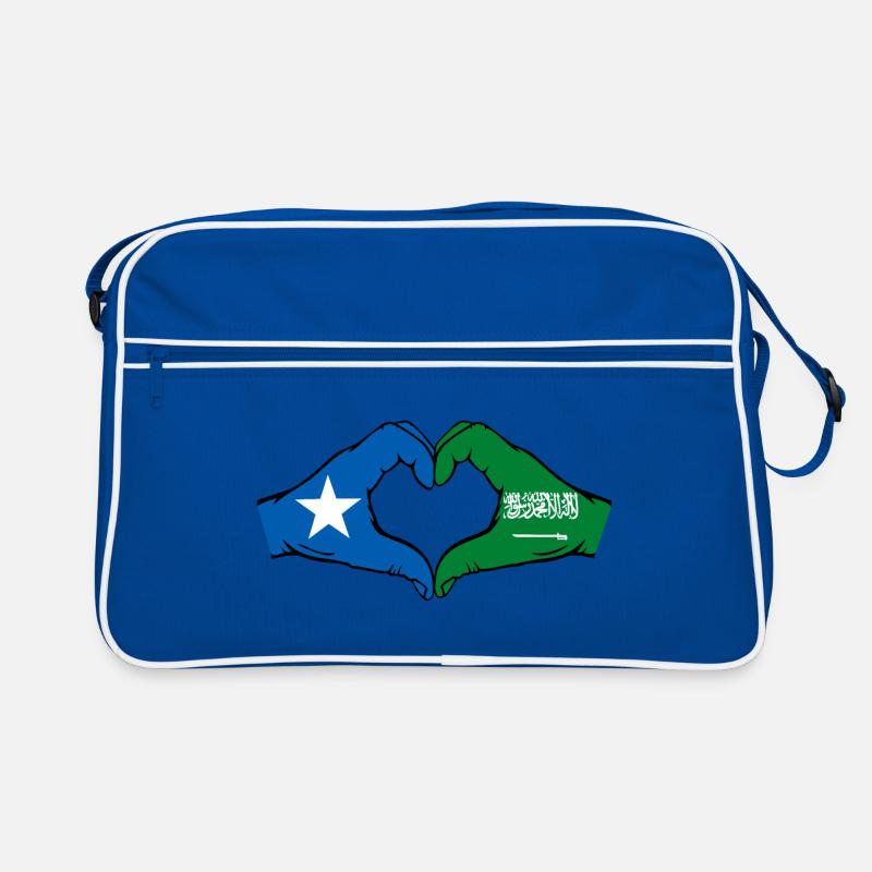 Somalia Saudi Arabia Flag Hands Heart Shape Retro Bag