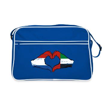Hollande, Émirats arabes unis, Drapeau Coeur - Sac Retro - bleu/blanc - Devant