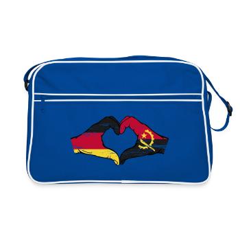Allemagne Angola drapeau mains coeur forme utilisé - Sac Retro - bleu/blanc - Devant