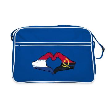 Hollande Angola drapeau mains forme de coeur utilisé - Sac Retro - bleu/blanc - Devant