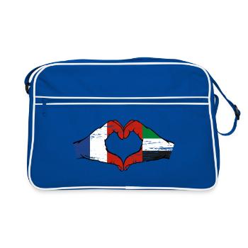 France United Arab Emirates Heart - Retro Bag - blue/white - Front