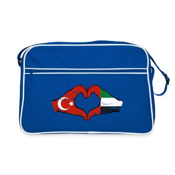 Turkey United Arab Emirates Heart - Retro Bag - blue/white - Front