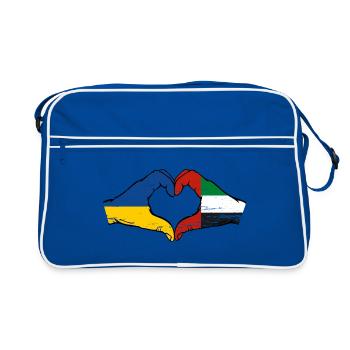 Ukraine United Arab Emirates Heart - Retro Bag - blue/white - Front