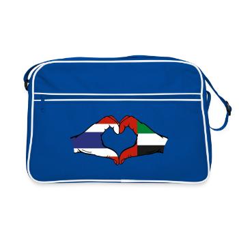 Thailand United Arab Emirates Heart - Retro Bag - blue/white - Front
