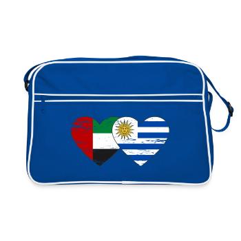 United Arab Emirates Uruguay Flag Heart - Retro Bag - blue/white - Front