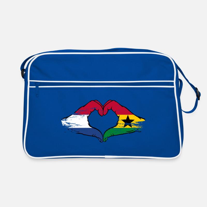 Hollande Ghana drapeau mains forme de coeur utilisé Sac Retro