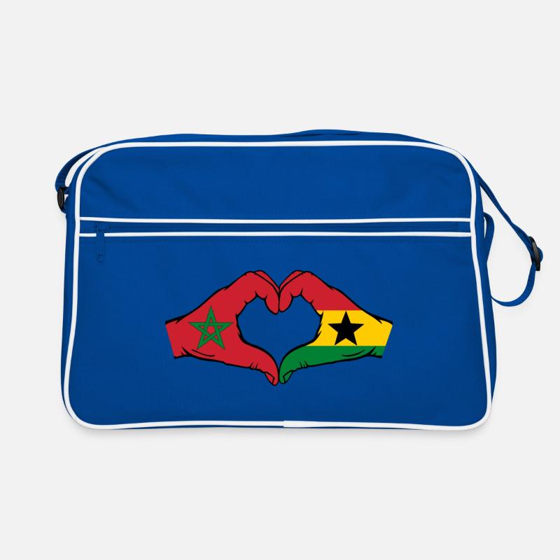 Maroc Ghana Drapeau Mains Coeur Forme Sac Retro