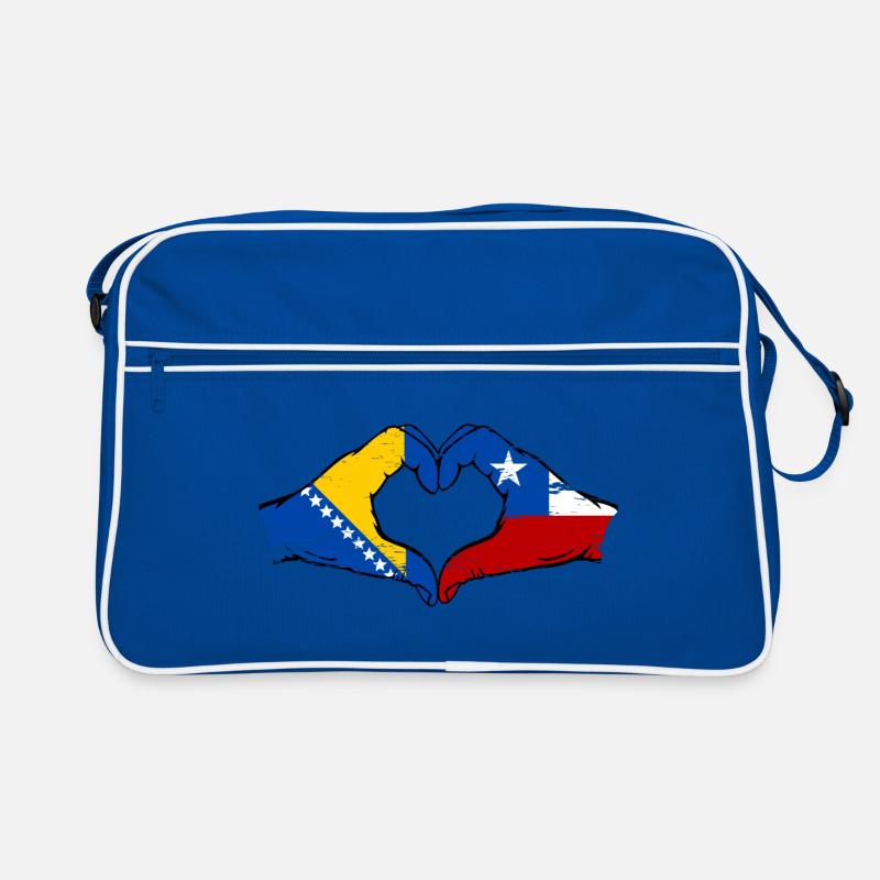 Bosnie Chili drapeau mains forme de coeur utilisé Sac Retro