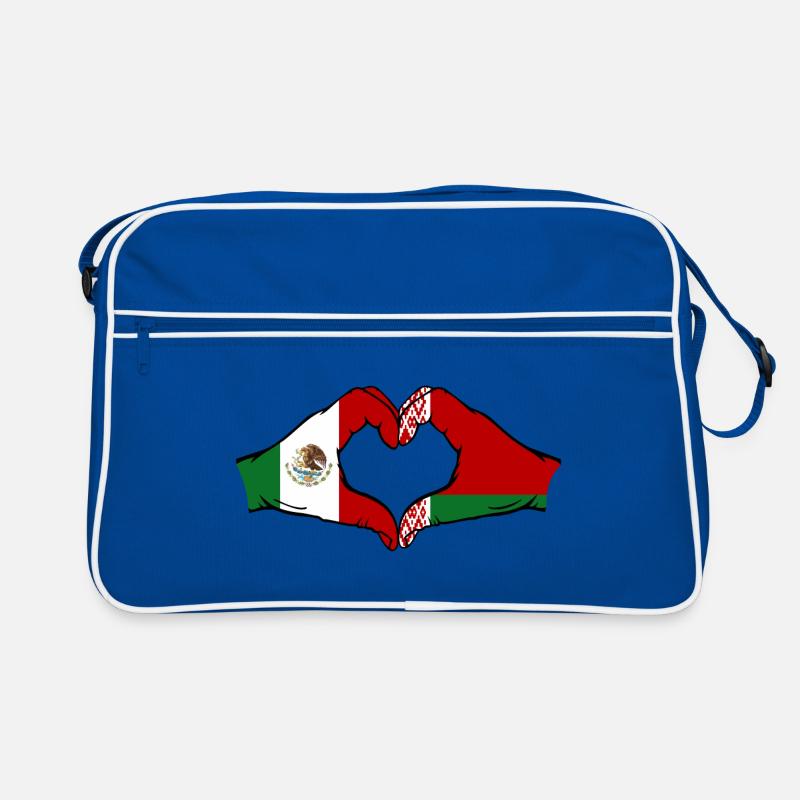 Mexiko Belarus Flagge Hände Herzform Retro Tasche