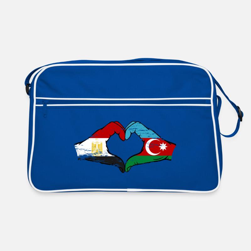 Egypte Azerbaïdjan Drapeau Mains Coeur Forme Utilisé Sac Retro