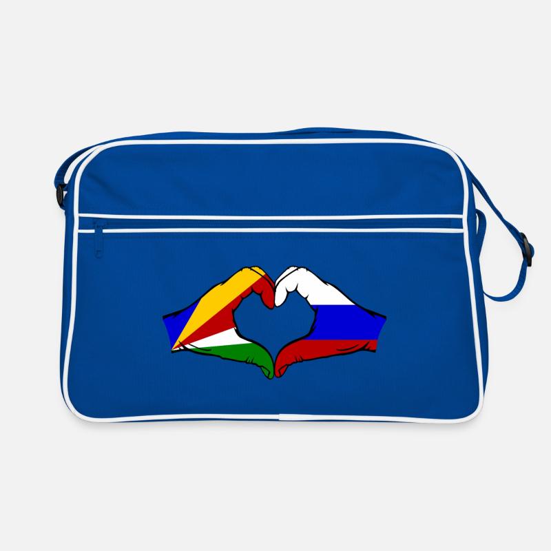 Seychelles Russie Drapeau Mains Coeur Forme Sac Retro