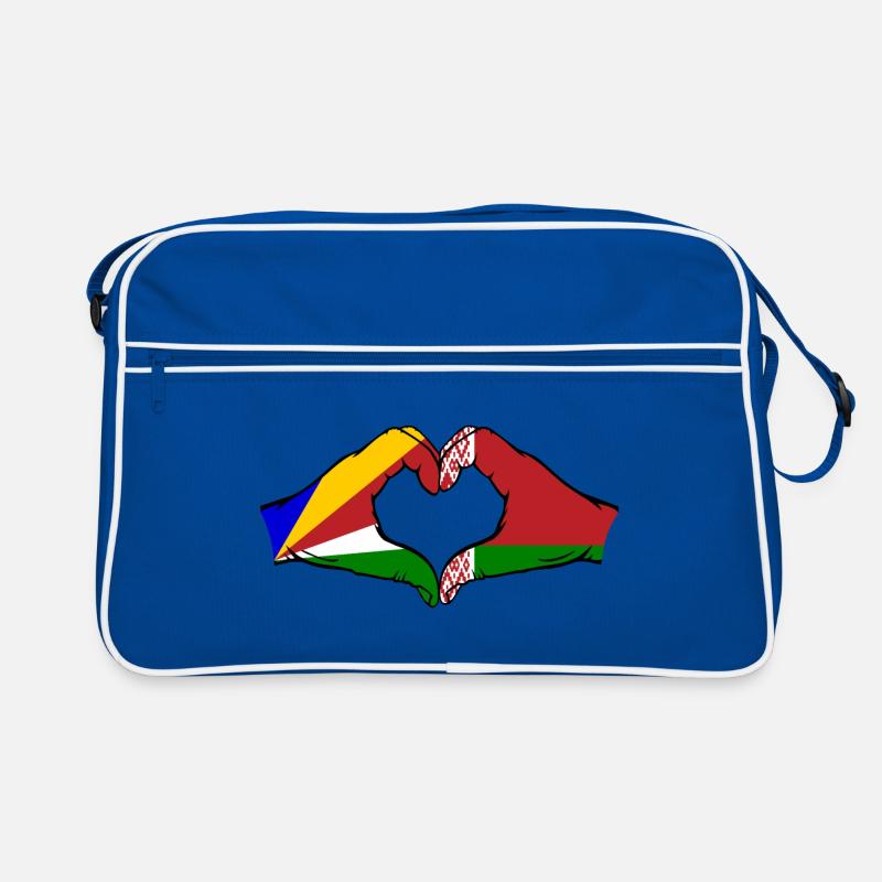 Seychelles Belarus Flag Hands Heart Shape Retro Bag