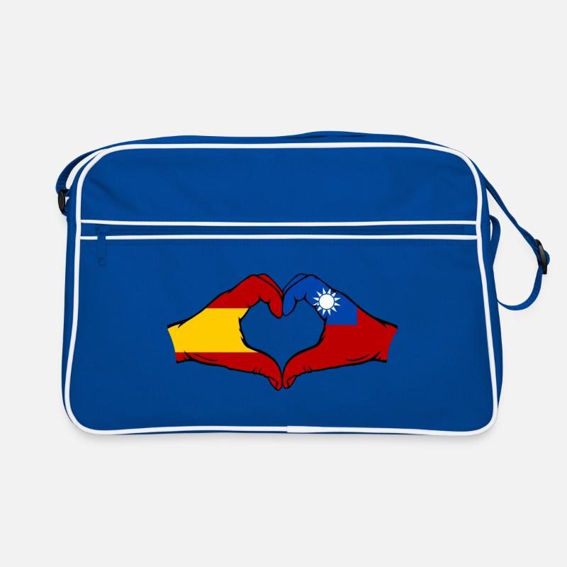 Espagne Taiwan Drapeau Mains Coeur Forme Sac Retro