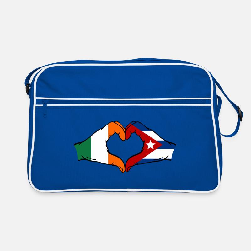 Ireland Cuba Flag Hands Heart Shape Retro Bag