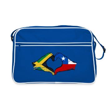 Jamaïque Chili Mains Forme de Coeur Utilisé - Sac Retro - bleu/blanc - Devant