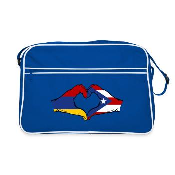 Armenia Puerto Rico Hands Heart Shape - Retro Bag - blue/white - Front