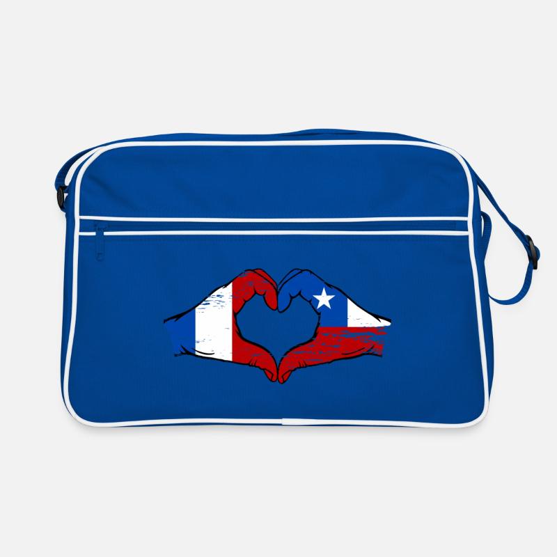 France Drapeau Chili mains forme de coeur utilisé Sac Retro