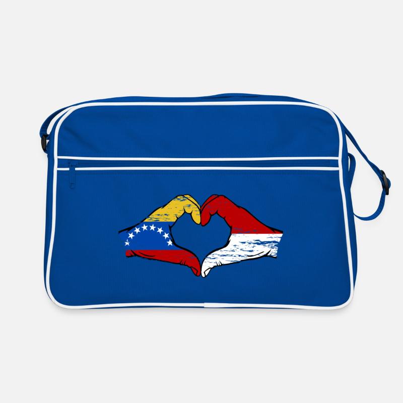 Venezuela Indonésie Drapeau Mains Coeur Forme Utilisé Sac Retro