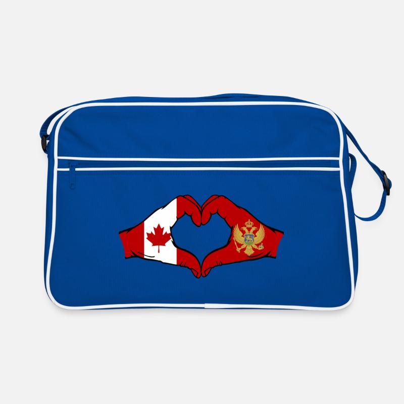 Canada Monténégro drapeau mains forme coeur Sac Retro