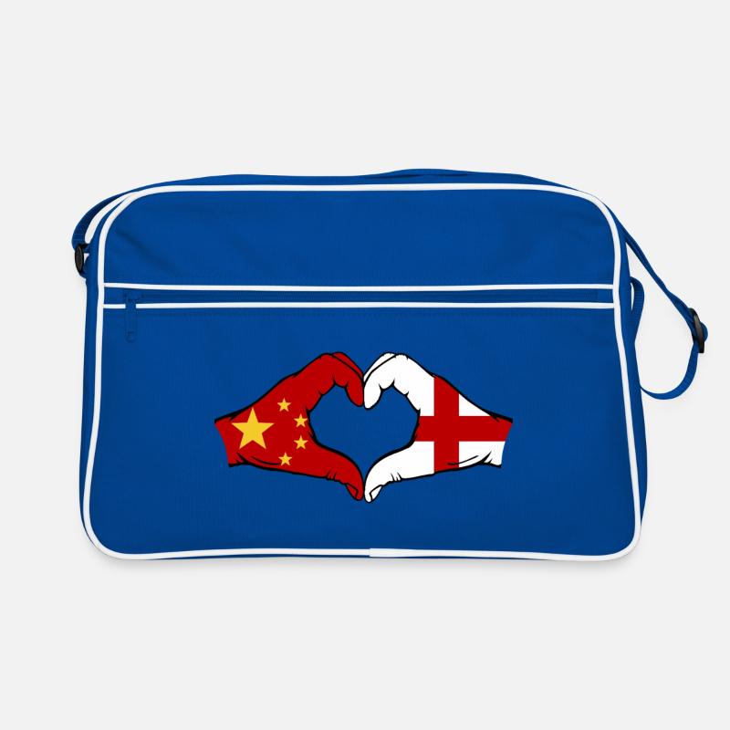 China England Flag Hands Heart Shape Retro Bag