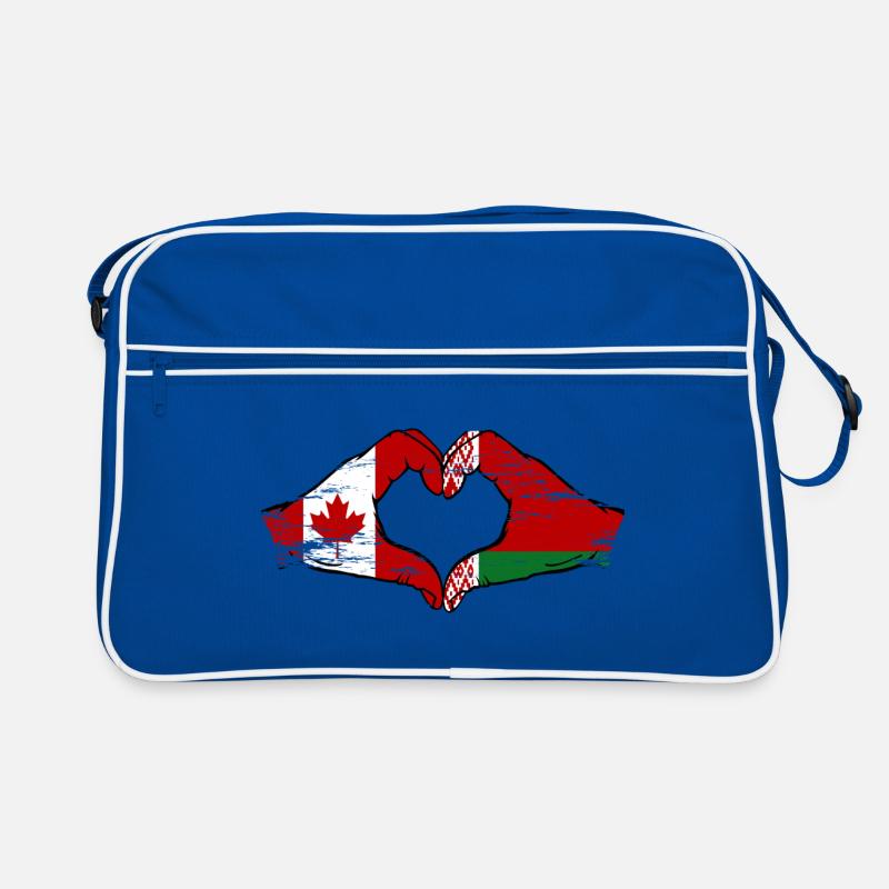 Canada Biélorussie drapeau mains forme de coeur utilisé Sac Retro