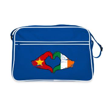Vietnam Irlande Drapeau Mains Coeur Forme Utilisé - Sac Retro - bleu/blanc - Devant