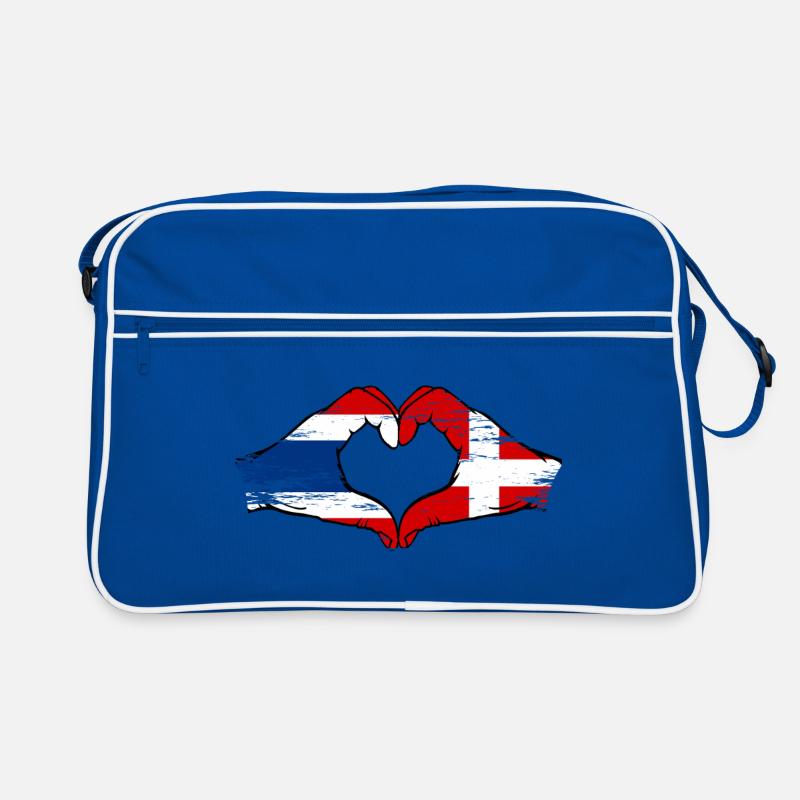 Thaïlande Danemark drapeau mains forme coeur utilisé Sac Retro