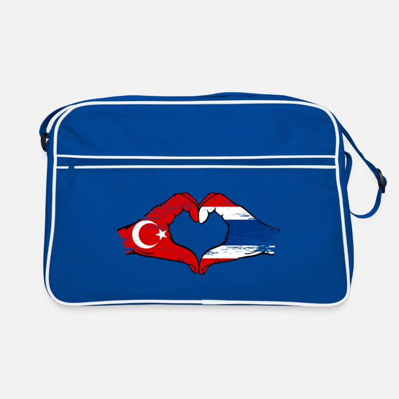 Turquie Drapeau de la Thaïlande mains en forme de coeur utilisé Sac Retro