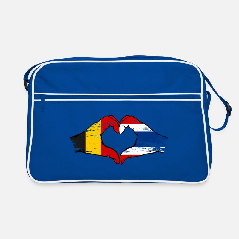 Belgique Drapeau de la Thaïlande mains forme de coeur utilisé Sac Retro