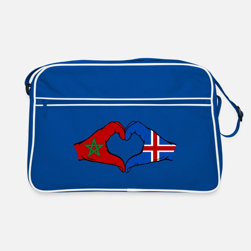 Maroc Islande Drapeau Mains Coeur Forme Sac Retro